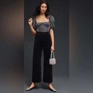 Anthropologie Maeve Colette wide leg cropped corduroy pants